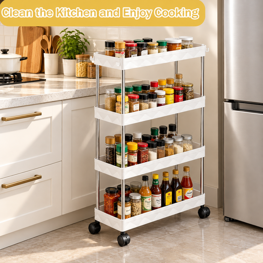 4-Tier Slim Rolling Storage Cart