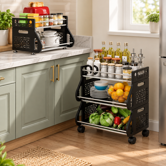 3-Tier Rolling Produce Basket Cart