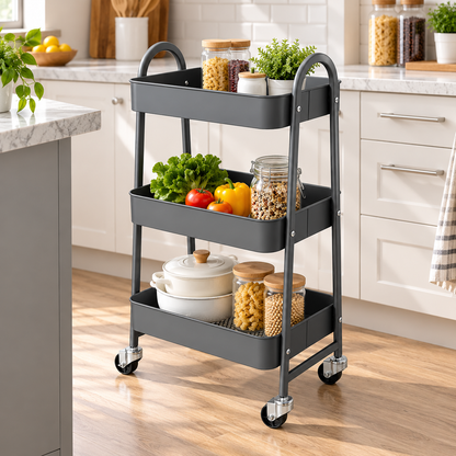 3-Tier Metal Rolling Utility Cart