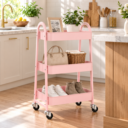 3-Tier Metal Rolling Utility Cart