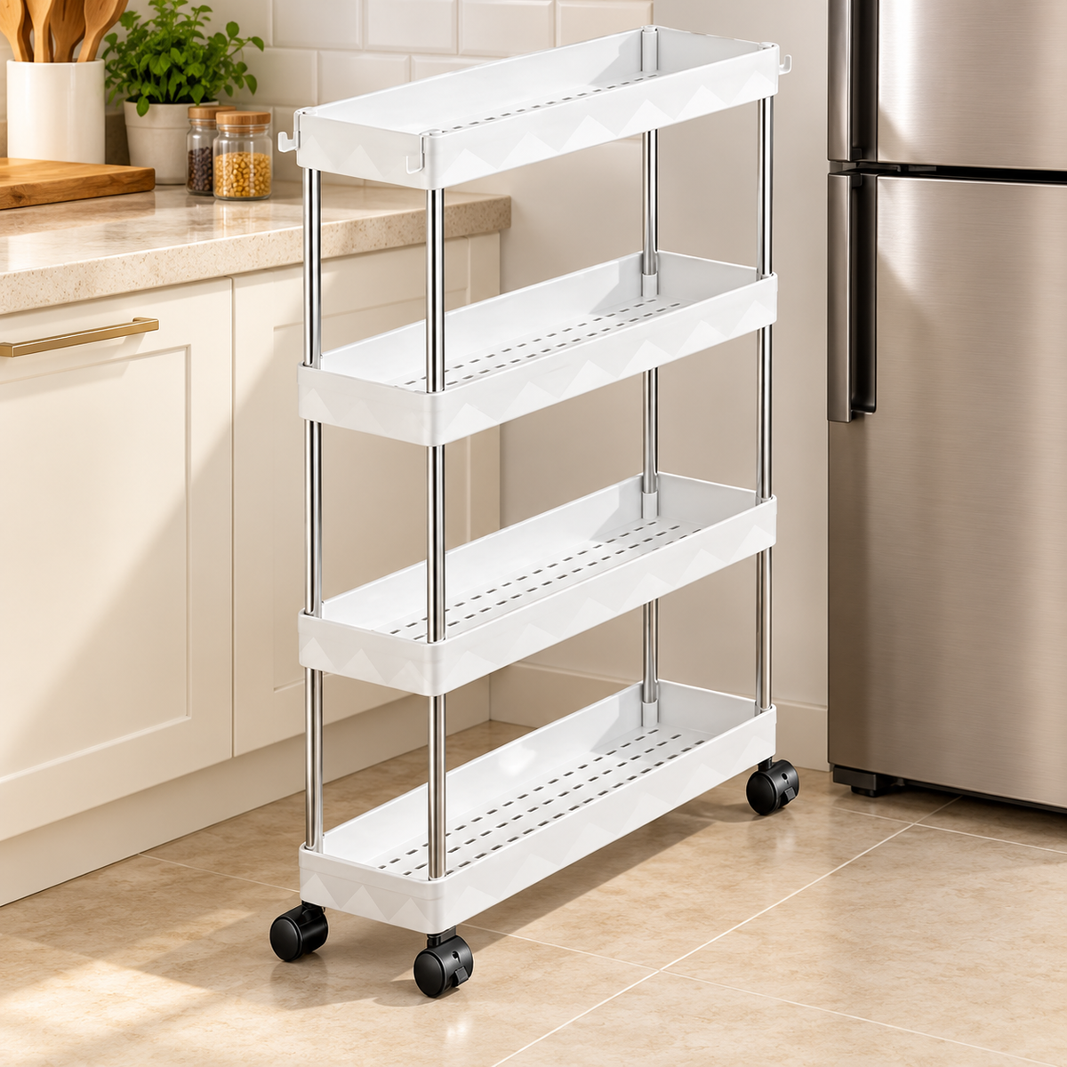 4-Tier Slim Rolling Storage Cart