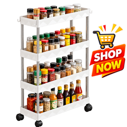 4-Tier Slim Rolling Storage Cart