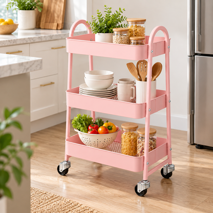 3-Tier Metal Rolling Utility Cart
